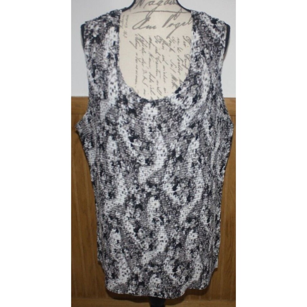 Sag Harbor Womens Sleeveless Tucked Stretchy Tank Top Sz Plus 3X Atleisure GUC